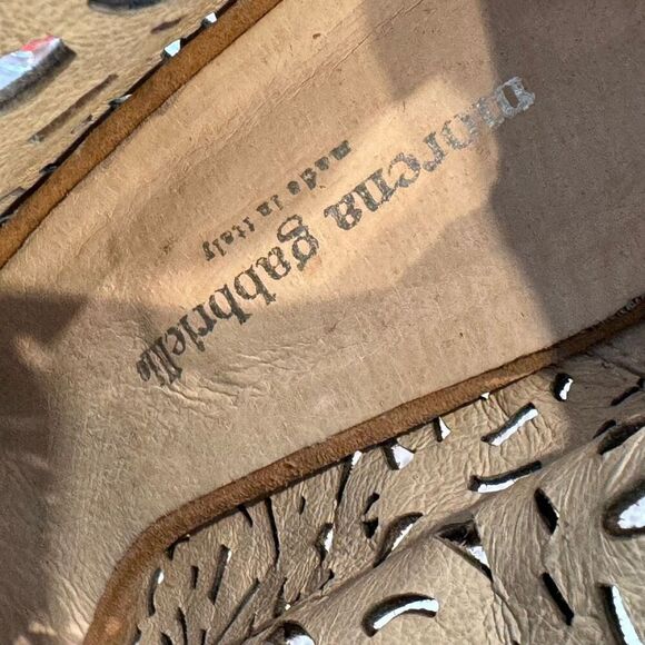 Anthropologie Morena Gabbrielli Floral Shooties in Camel Tan Italy 40 - Picture 7 of 7